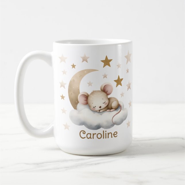 Mug Enfant Nom Souris Douce Endormie (Gauche)