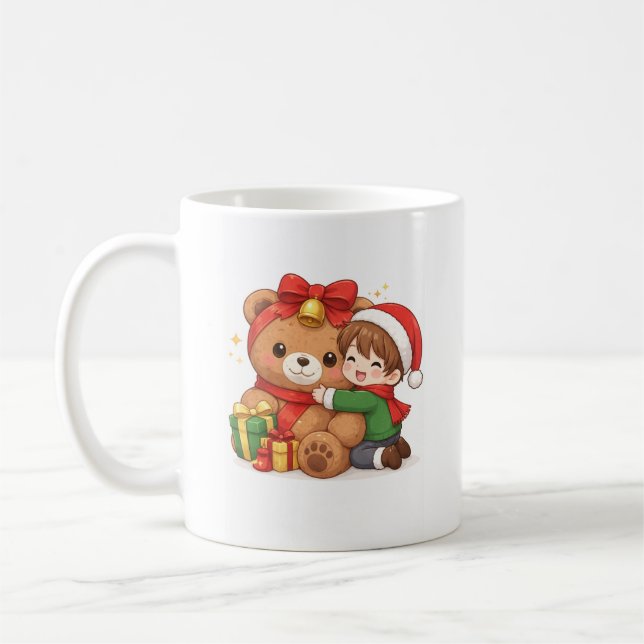 Mug Enfant & Ourson de Noël Adorable (Gauche)