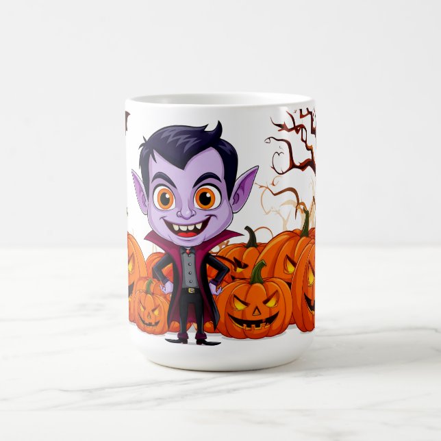 Mug Enfant vampire de dessin animé célébrant Halloween (Centre)