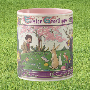 Mug Enfant vintage à la chasse aux oeufs de Pâques ave