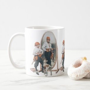 Mug Enfant Vintage, Garçon Pirate, Chien, Miroir, Bouc