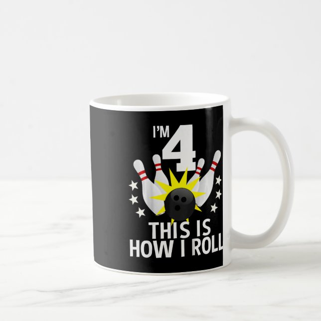 Mug Enfants 4 ans Bowling Anniversaire chemise de fête (Droite)