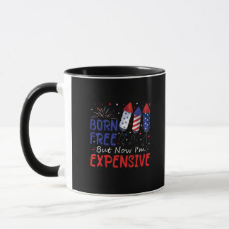Mug Enfants 4 juillet né libre mais maintenant je suis
