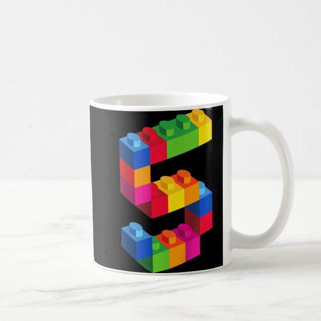 Mug Enfants 5 ans Bâtiments Blocs Anniversaire Briques (Droite)