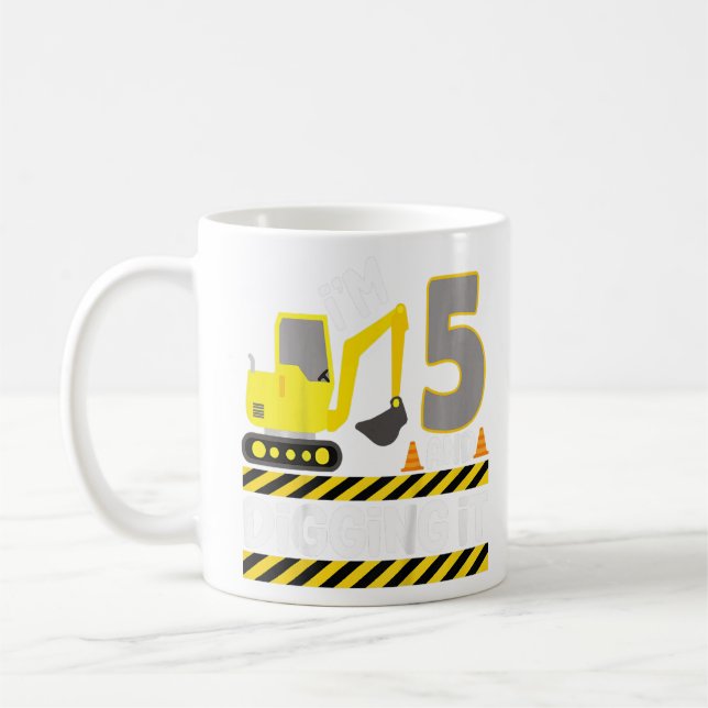 Mug Enfants 5 ans Garçon 5 ans 5e anniversaire Constru (Gauche)