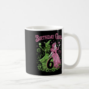 Mug Enfants 6e Anniversaire Sorcière rose et verte 6 A