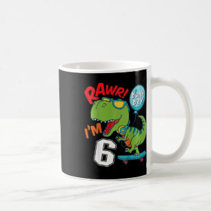 Mug Enfants 6ème Anniversaire 6 Ans Garçon T-rex Skate