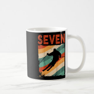 Mug Enfants 7e anniversaire Rétro Ski Ski 7 ans garçon