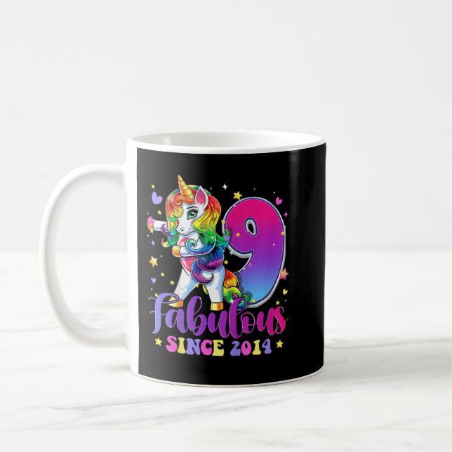 Mug Enfants 9 ans Cadeaux Filles Ados Flossing Unicorn (Gauche)