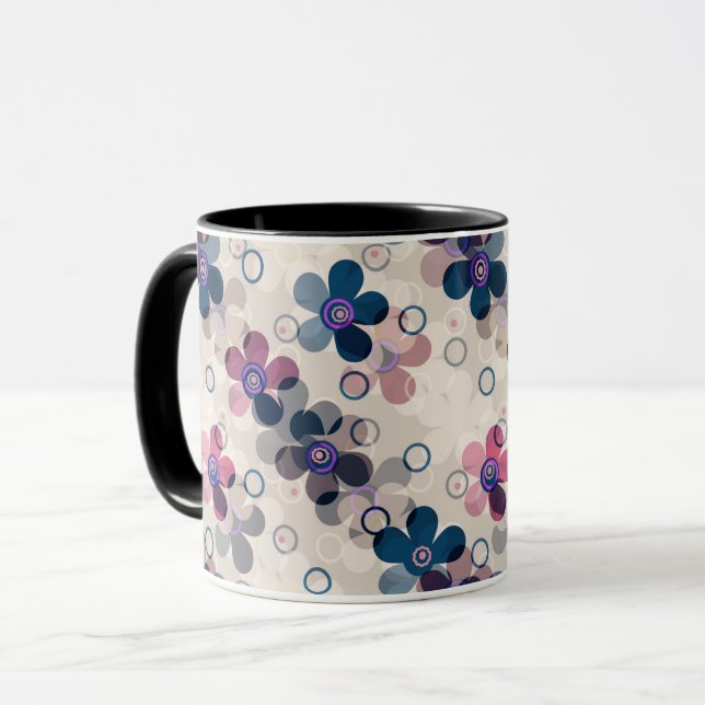 Mug Enfants abstraits mignons fleurs de dessin animé f (Devant gauche)