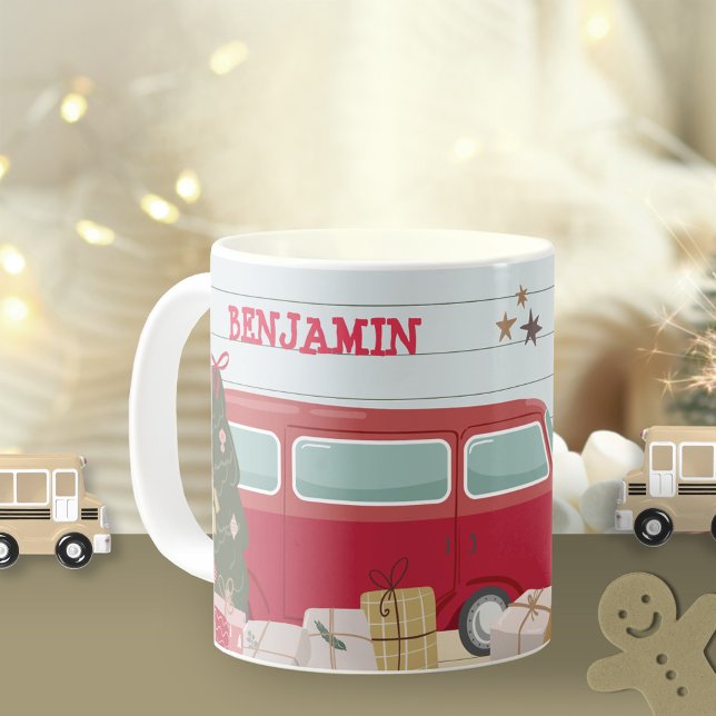 Mug Enfants Arbre de Noël Aventure Tente Cadeaux d'aut (Children Christmas Tree Adventure Tent Gifts Coffee Mug ©Susanne Sachers - Sunny Mind 🌞)