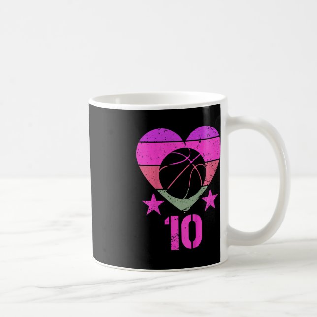 Mug Enfants Basketball Anniversaire 10 ans Garçon fill (Droite)