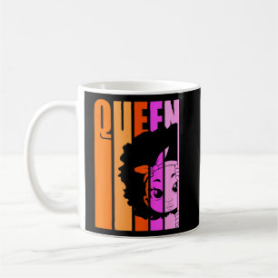 Mug Enfants Black Girl Queen Retro rose Afro cheveux I