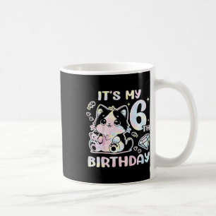 Mug Enfants C'est mon 6e anniversaire fille 6 ans chat