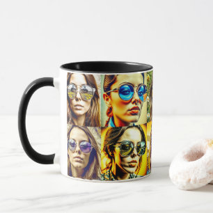 Mug Enfants cool en lunettes de soleil AI Art