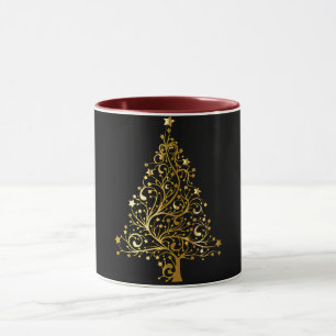 Mug Enfants cool Gold Arbre de Noël Noir