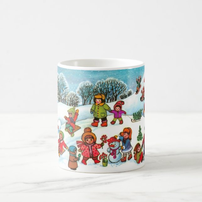 Mug Enfants jouant dans la neige (Centre)
