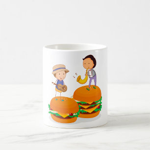 Mug Enfants jouant de la musique sur des cheeseburgers