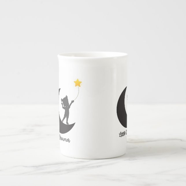 Mug Enfants Lune & Étoile Rêveur Mignon (Devant)