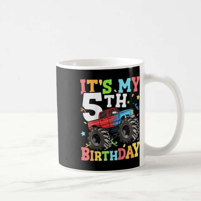 Mug Enfants Monster Camion Mon 5e anniversaire garçon  (Droite)