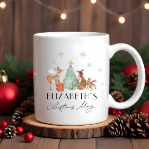 Mug Enfants personnalisés Noël Bois Animaux Hot