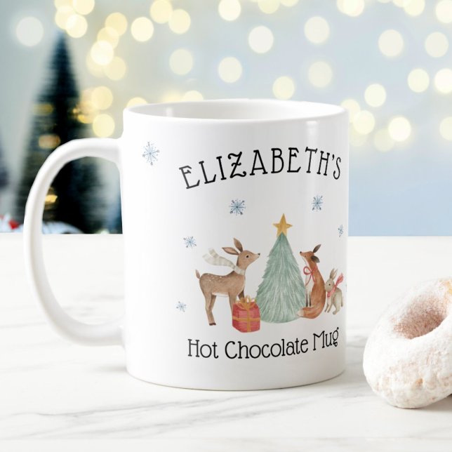 Mug Enfants personnalisés Noël Bois Animaux Hot (Créateur téléchargé)