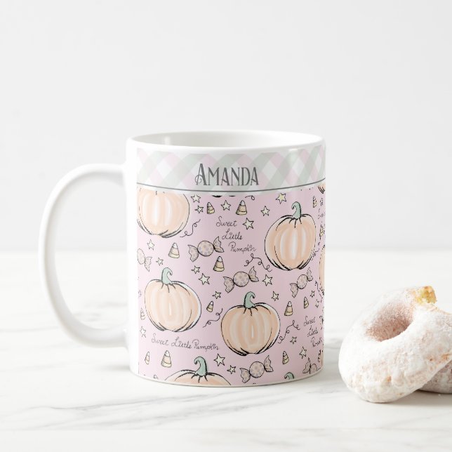 Mug Enfants Petite Citrouille Rose Pastel (Avec donut)