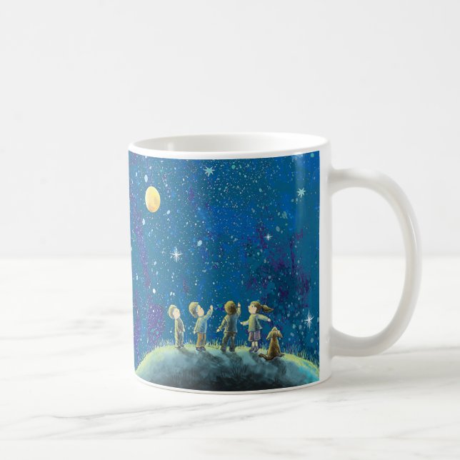 Mug Enfants Regardant Night Sky (Droite)