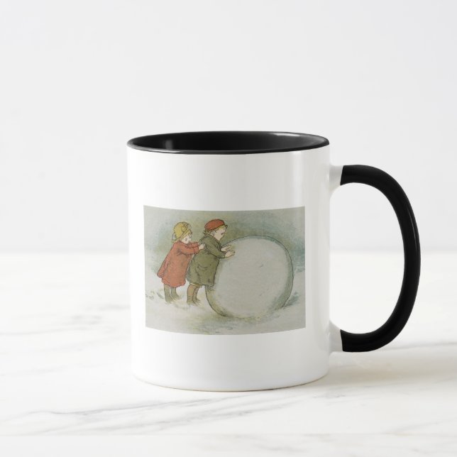 Mug Enfants roulant des boules de neige (Droite)