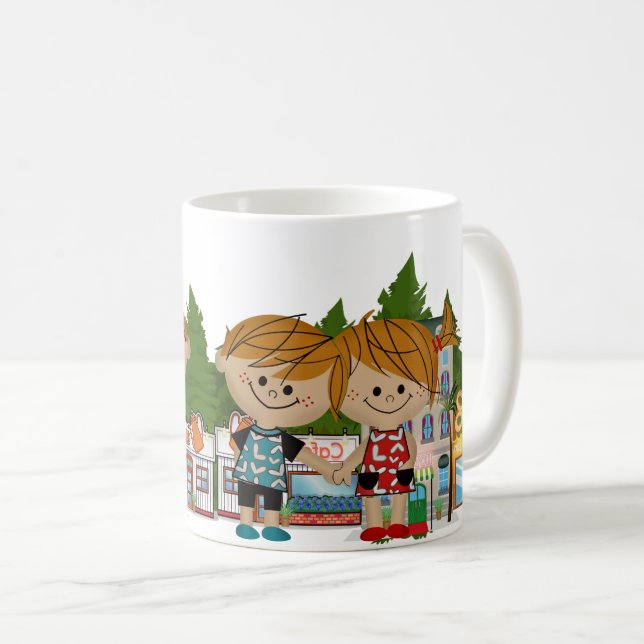 Mug Enfants sympas et heureux (Devant droit)