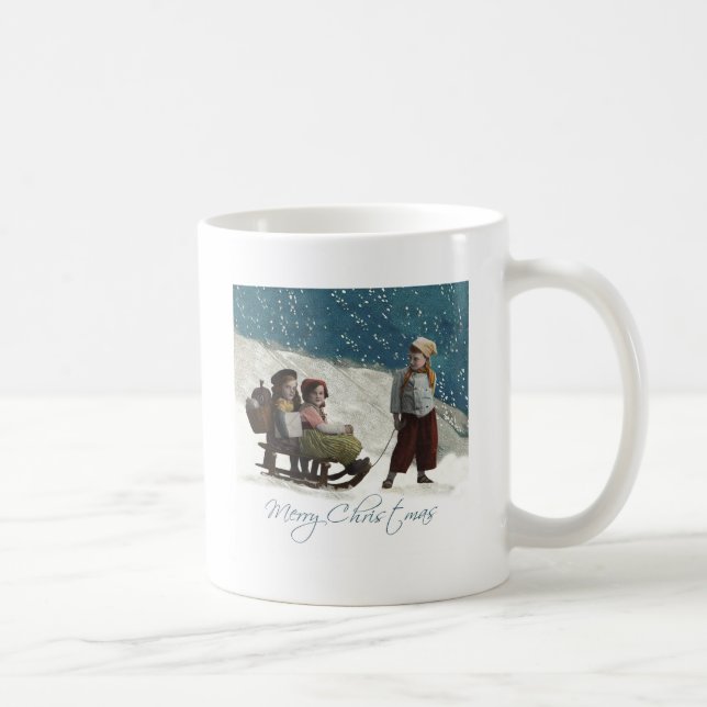 Mug Enfants vintages Dormir Noël hiver (Droite)