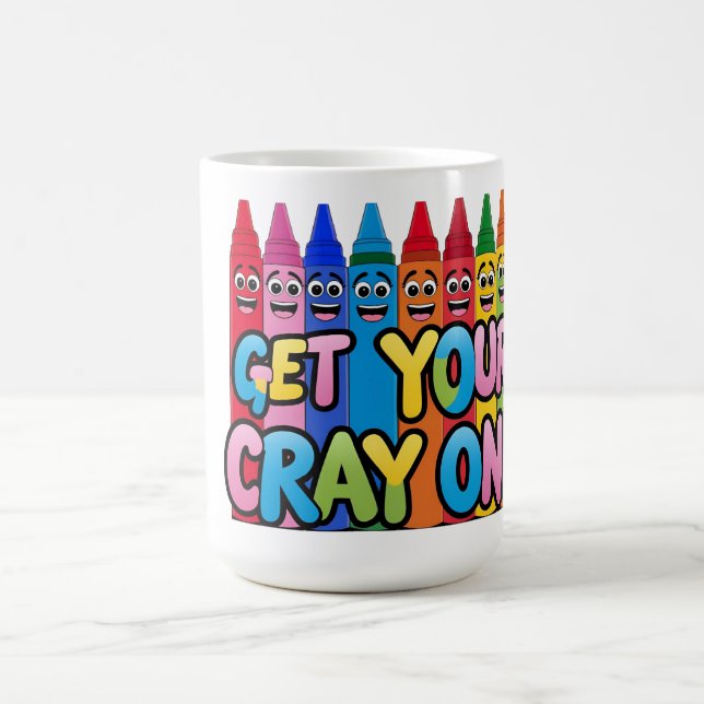 Mug Enfilez Votre Crayon ! Happy Cartoon Crayons Art (Centre)