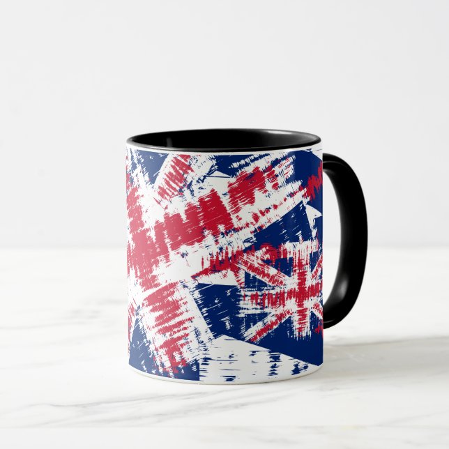 Mug ENGLAND/UNITED KINGDDN flag sun reflections stroke (Devant droit)