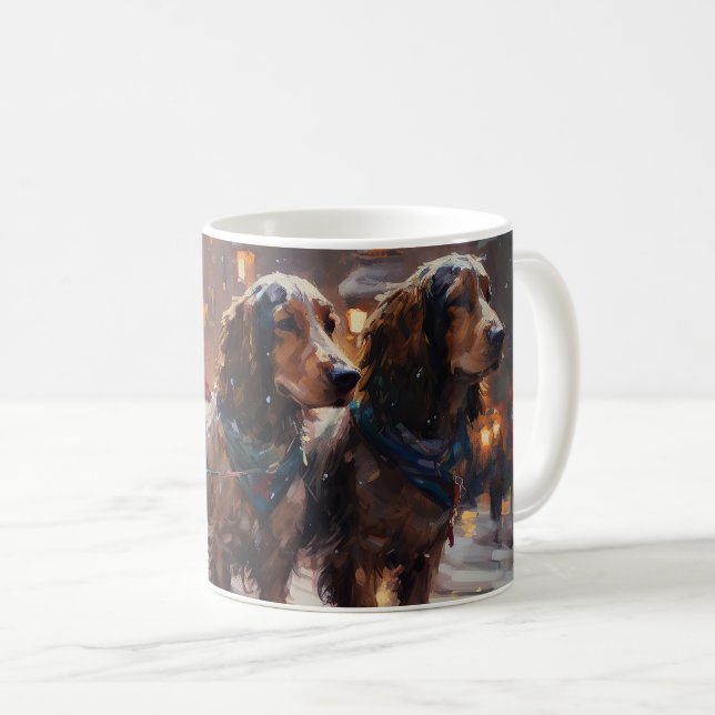 Mug English Cocker Spaniel Saison de Noël festive (Devant droit)