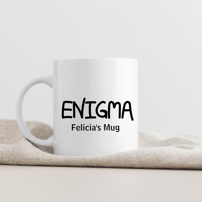 Mug Enigme de citation manuscrite à l'encre noire auth (Créateur téléchargé)
