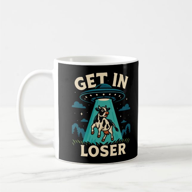 Mug Enlèvement Drôle De Vache Par OVNI (Gauche)