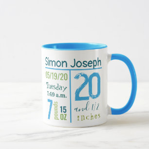 Mug Enregistrement de naissance de bébé garçon photo c