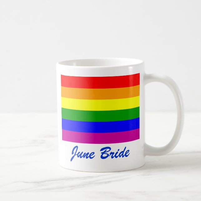 Mug Enregistrer la date/Mariage/Gay pride Rainbow (Droite)