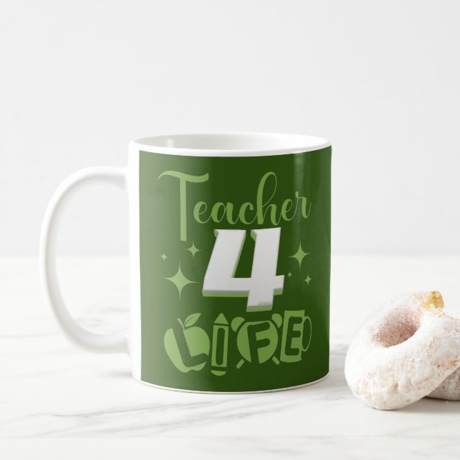 Mug ENSEIGNANT 4 VIE #vie d'enseignant (Avec donut)