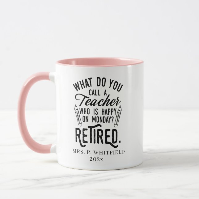Mug Enseignant à la retraite Chef d'école Cadeau de re (Gauche)