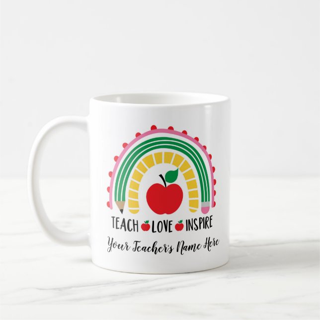 Mug Enseignant Apprendre Amour Inspirer Personnalisabl (Gauche)