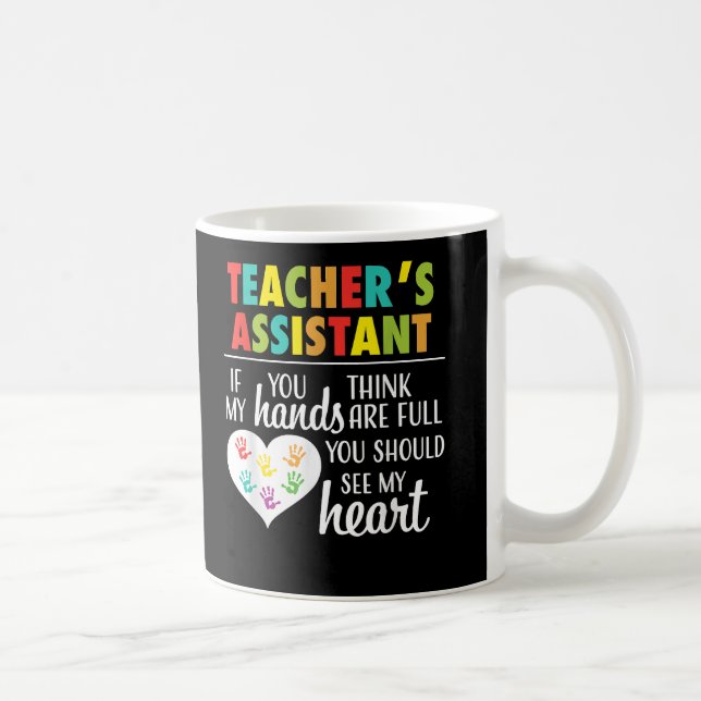 Mug Enseignant Assistant Cute Coeur Citation Tee for W (Droite)