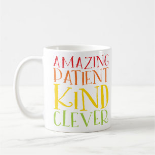 Mug ENSEIGNANT audacieux coloré arc-en-ciel empilement