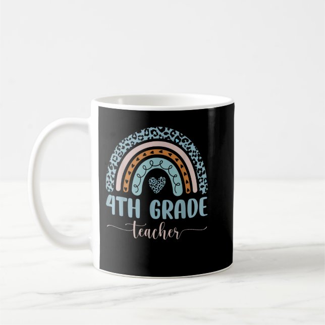 Mug Enseignant de 4e année Leopard Arc-en-ciel Premier (Gauche)