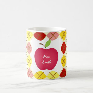 Mug Enseignant de la pomme rouge Jacquard
