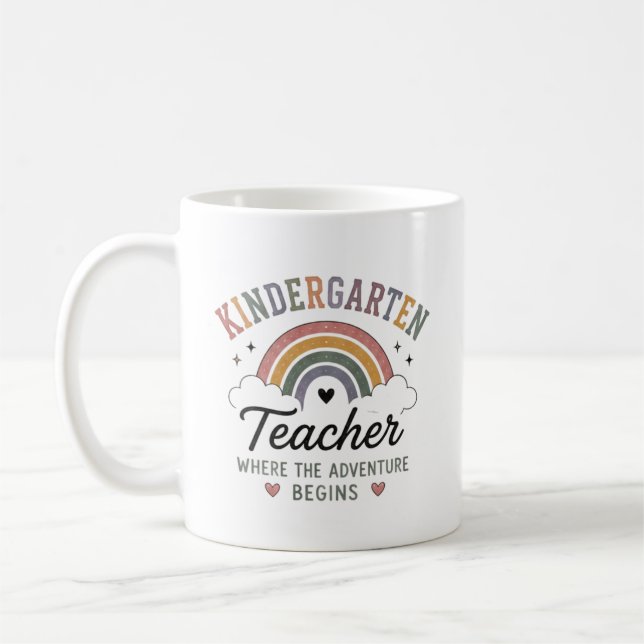 Mug Enseignant de Maternelle Là Où L'Aventure Commence (Gauche)