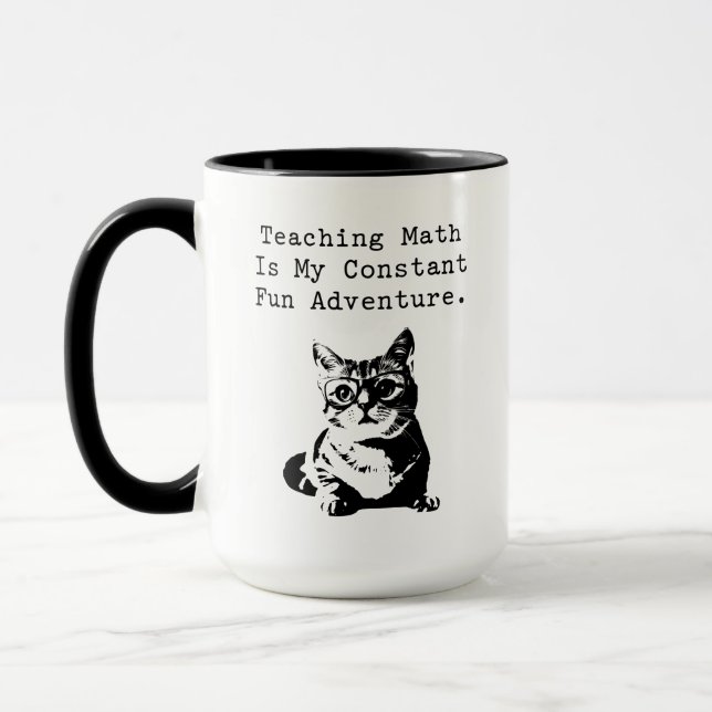 Mug Enseignant de Math Aventure Amusante Vie Éducative (Gauche)
