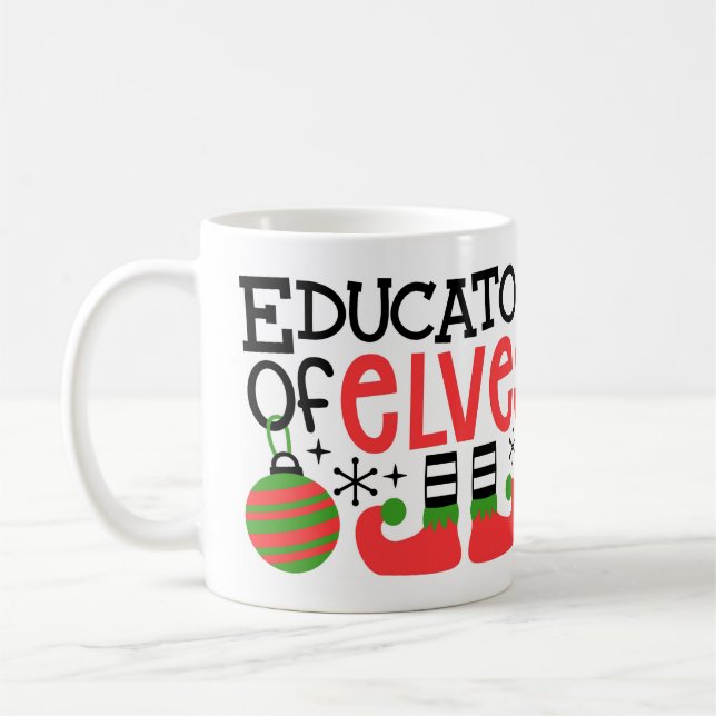 Mug Enseignant de Noël personnalisé "éducateur des elf (Gauche)