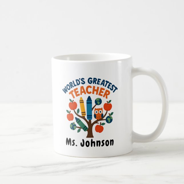 Mug Enseignant de poulet avec lunettes de vue Papier d (Droite)