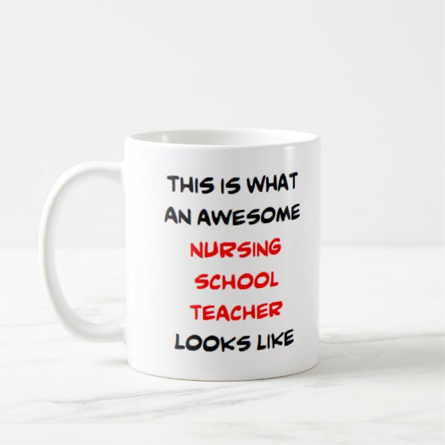 Mug enseignant d'école de soins infirmiers, génial (Gauche)